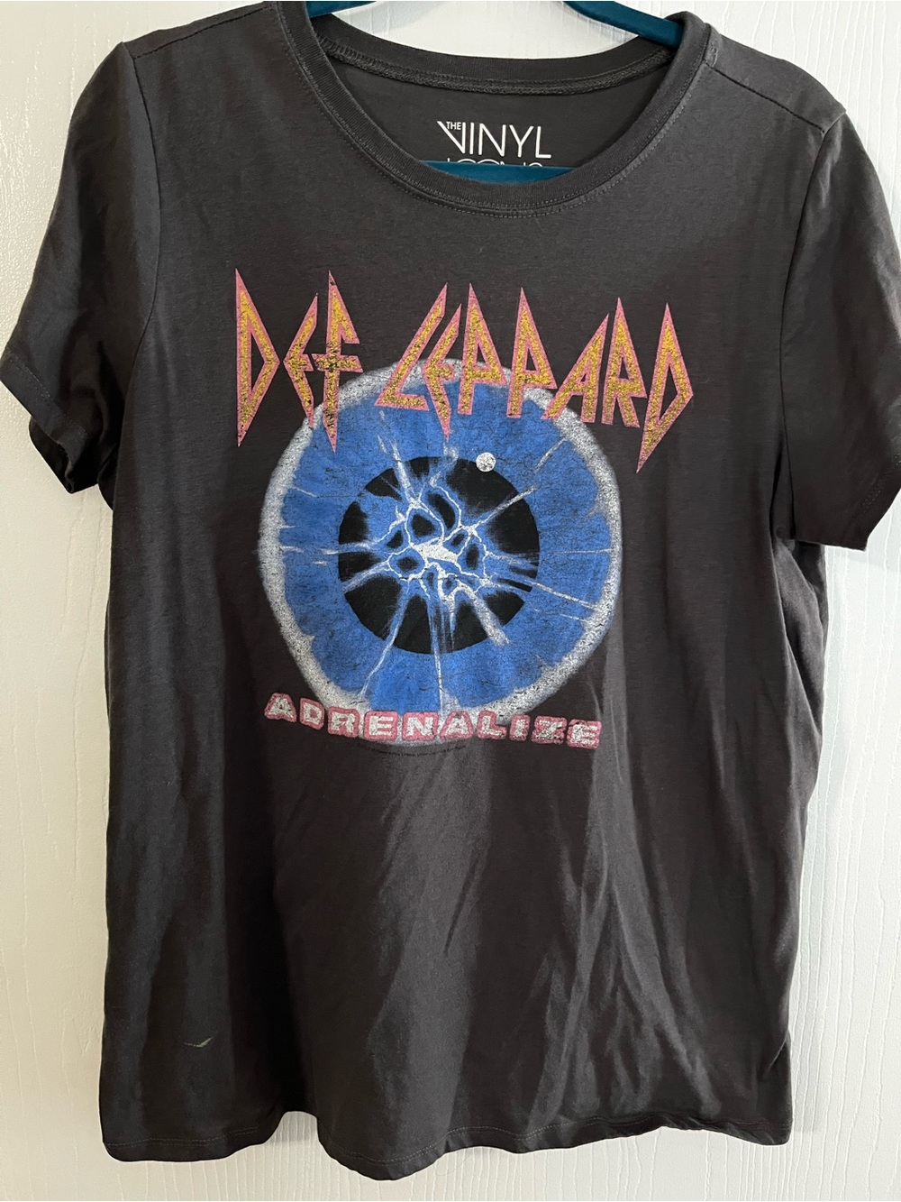 torrid Black Def Leppard Adrenalize Graphic Tee with Blue & Pink Accents